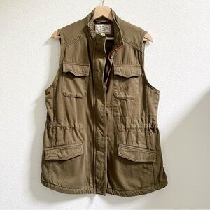 LUCKY BRAND Olive Green Cargo Vest Size Medium